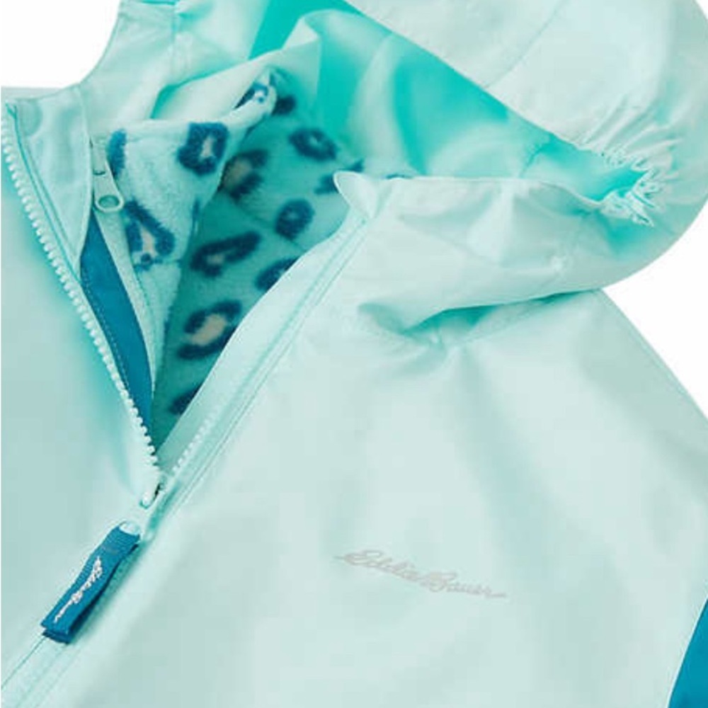 Eddie Bauer Youth Jacket Hoodie Light Blue Girls 2pc Jacket Size 5/6 NWT - Picture 5 of 11